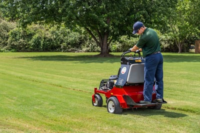 lawn care technician crew truck aerator aerate equipment 4