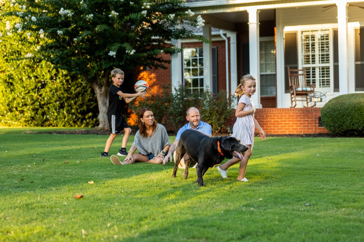 lawn care customers family dog in lawn nice lawn  4